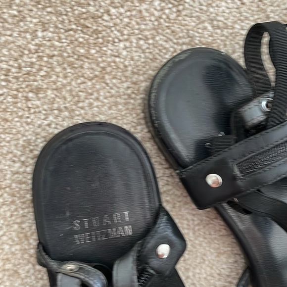Stuart Weitzman gladiator sandals all leather & studs size 7 black RARE - Picture 10 of 10